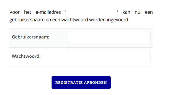Registratie afronden